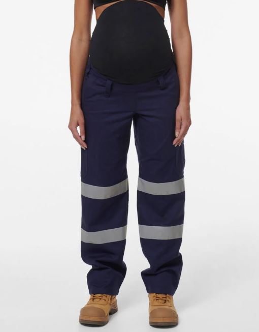 WOMENS WORKCOOL REFLECTIVE BIO MOTION MATERNITY PANT - NAVY