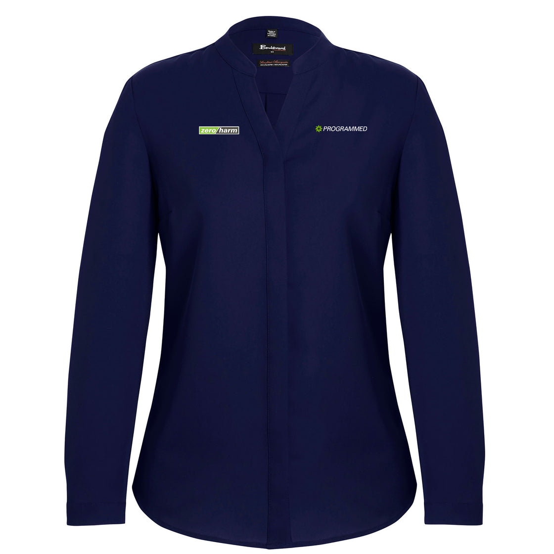 JULIETTE WOMENS LONG SLEEVE BLOUSE - NAVY