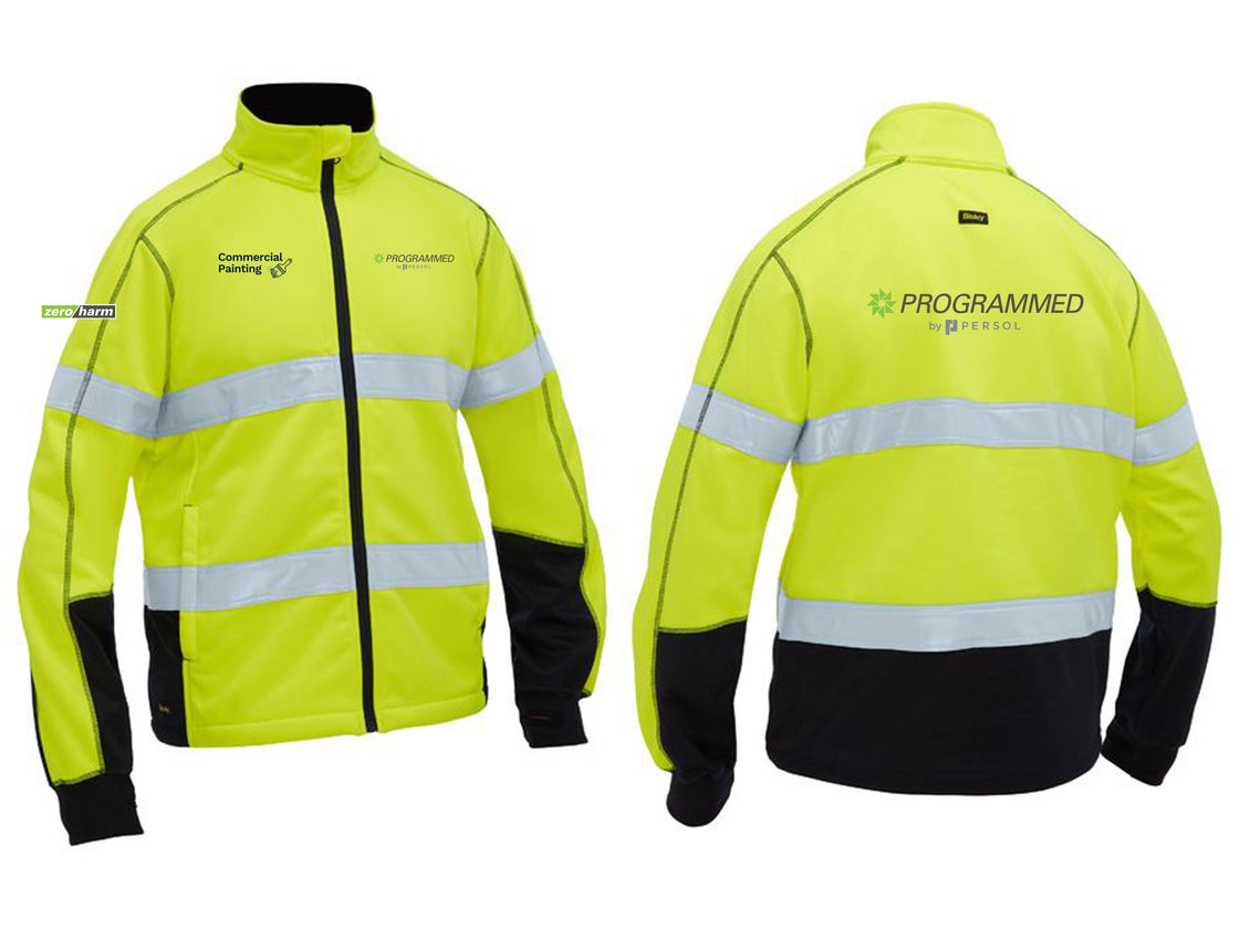 MENS TAPED HI VIS ZIP FRONT FLEECE