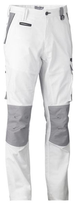 PAINTERS CONTRAST CARGO PANTS - WHITE - STOUT