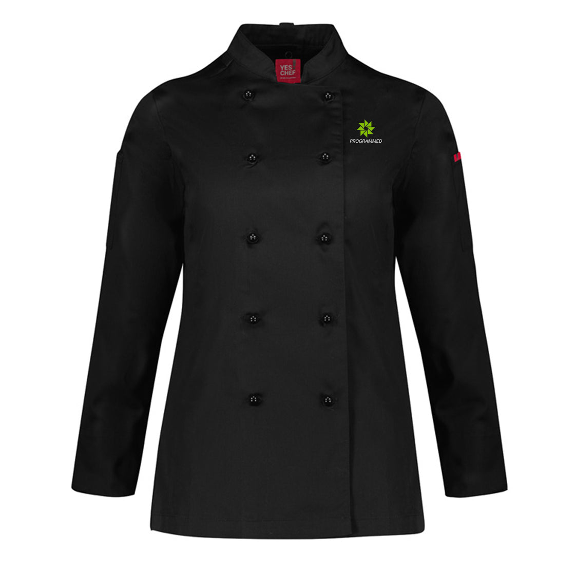 WOMENS AL DENTE LONG SLEEVE CHEF JACKET - BLACK