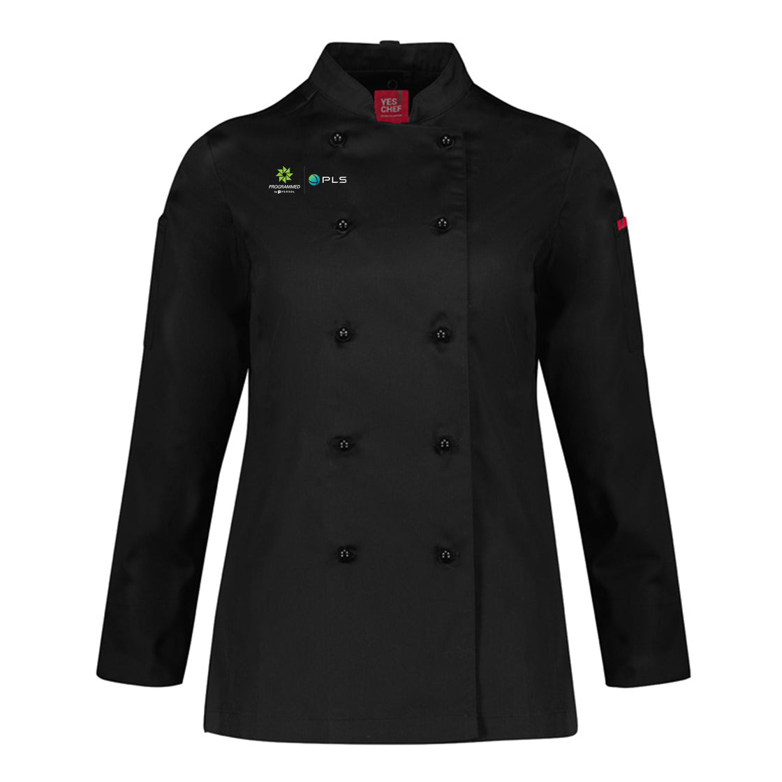 WOMENS AL DENTE LONG SLEEVE CHEF JACKET - BLACK