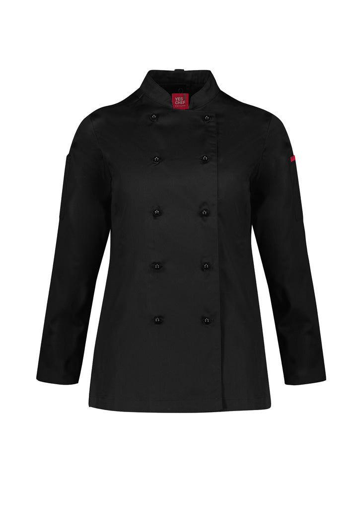 WOMENS AL DENTE LONG SLEEVE CHEF JACKET - BLACK