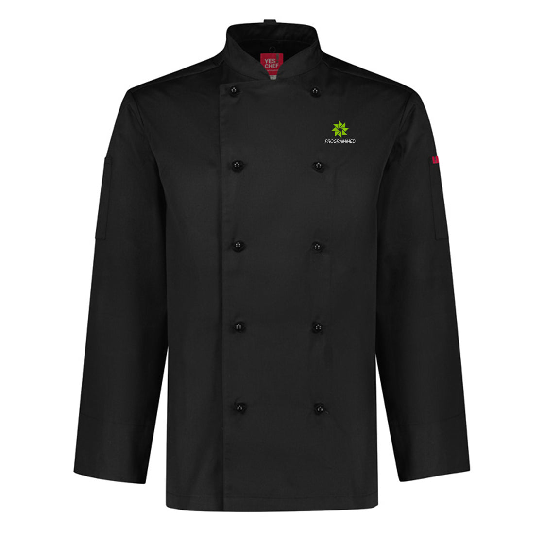 MENS AL DENTE LONG SLEEVE CHEF JACKET - BLACK