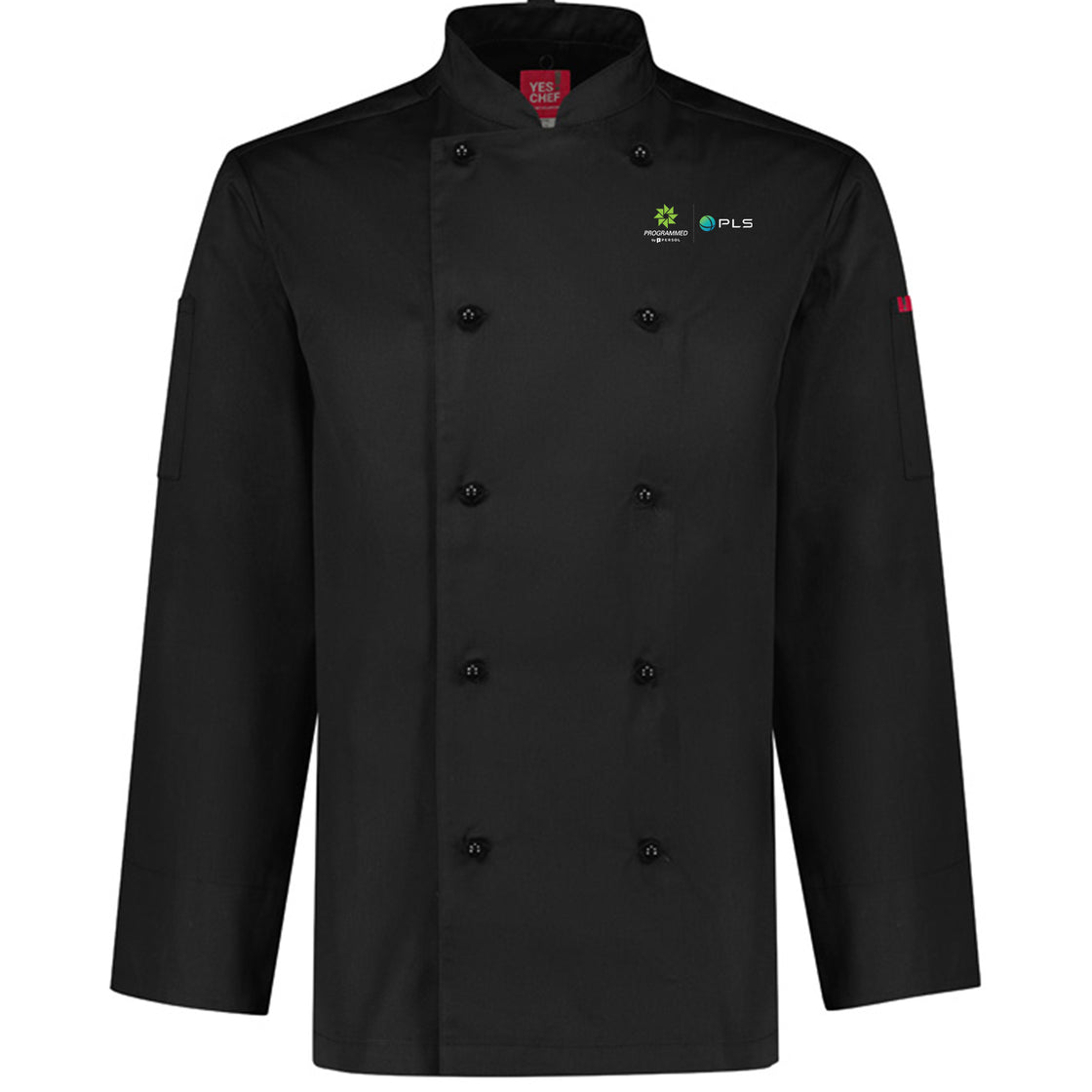 MENS AL DENTE LONG SLEEVE CHEF JACKET - BLACK