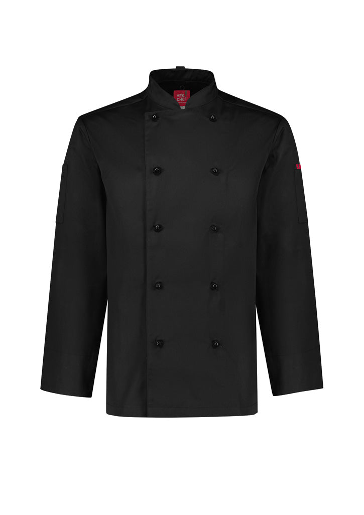 MENS AL DENTE LONG SLEEVE CHEF JACKET - BLACK