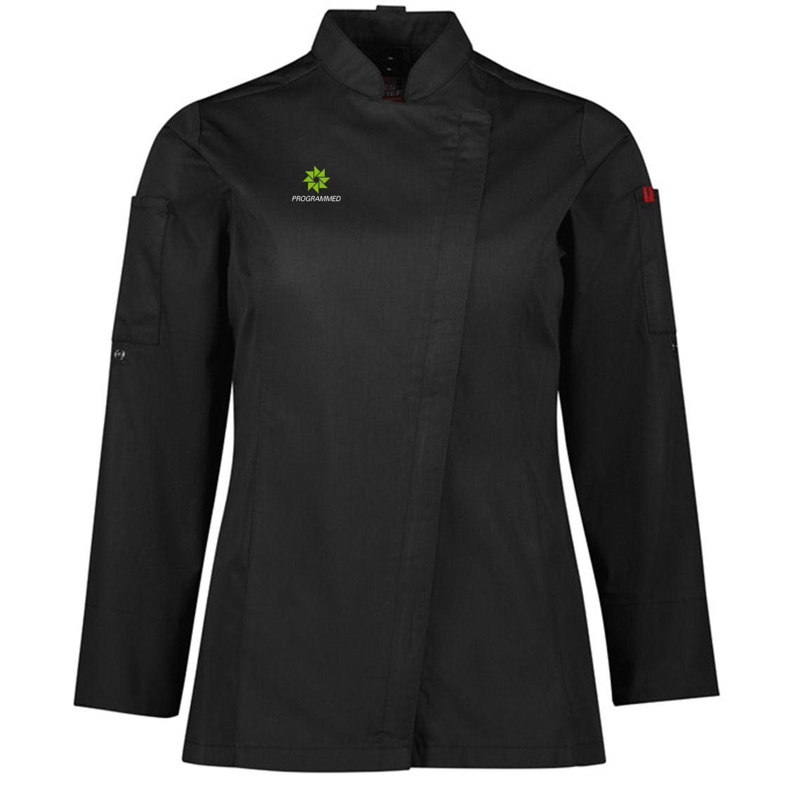 LADIES ALFRESCO LONG SLEEVE CHEF JACKET - BLACK