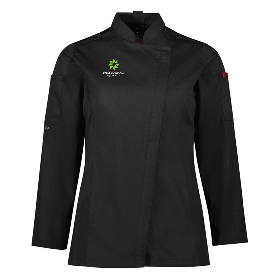 LADIES ALFRESCO LONG SLEEVE CHEF JACKET - BLACK