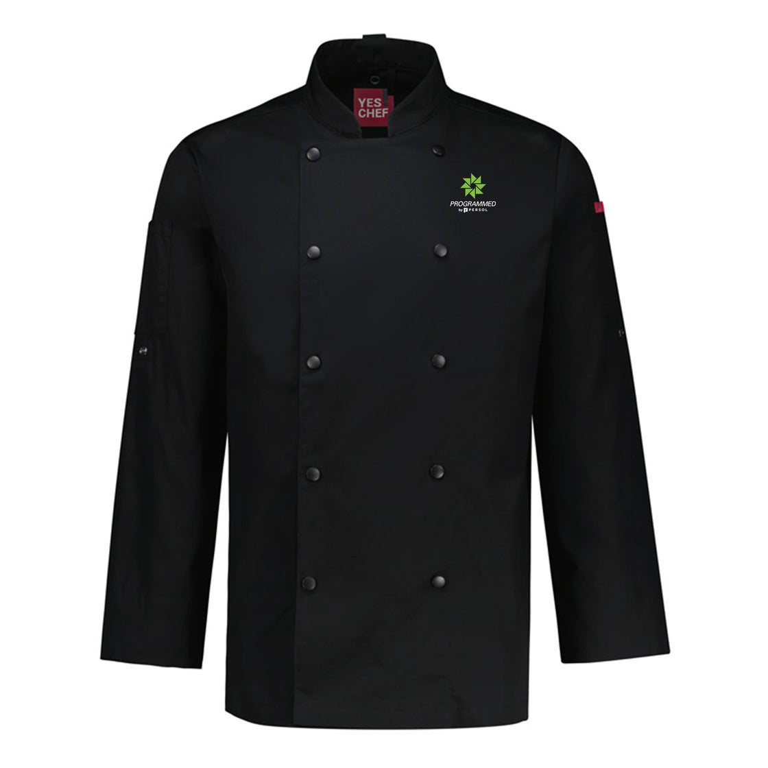 MENS GUSTO LONG SLEEVE CHEF JACKET - BLACK