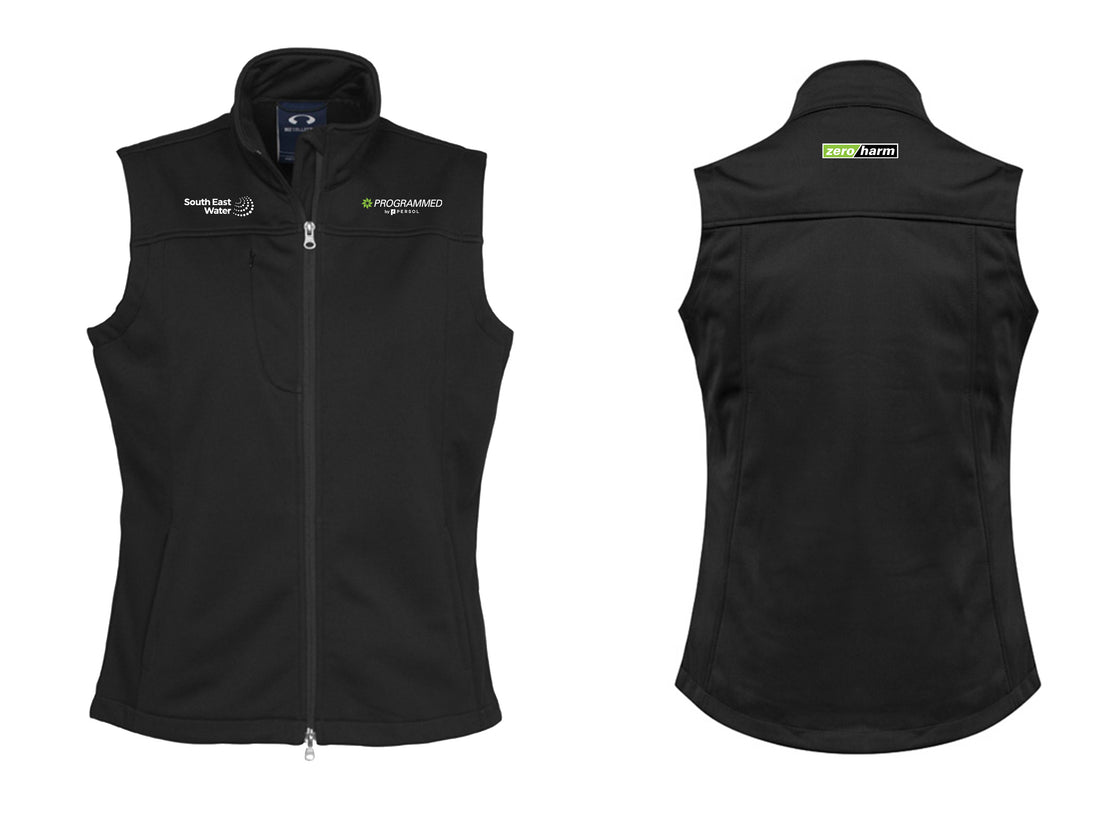 WOMENS SOFTSHELL VEST - BLACK