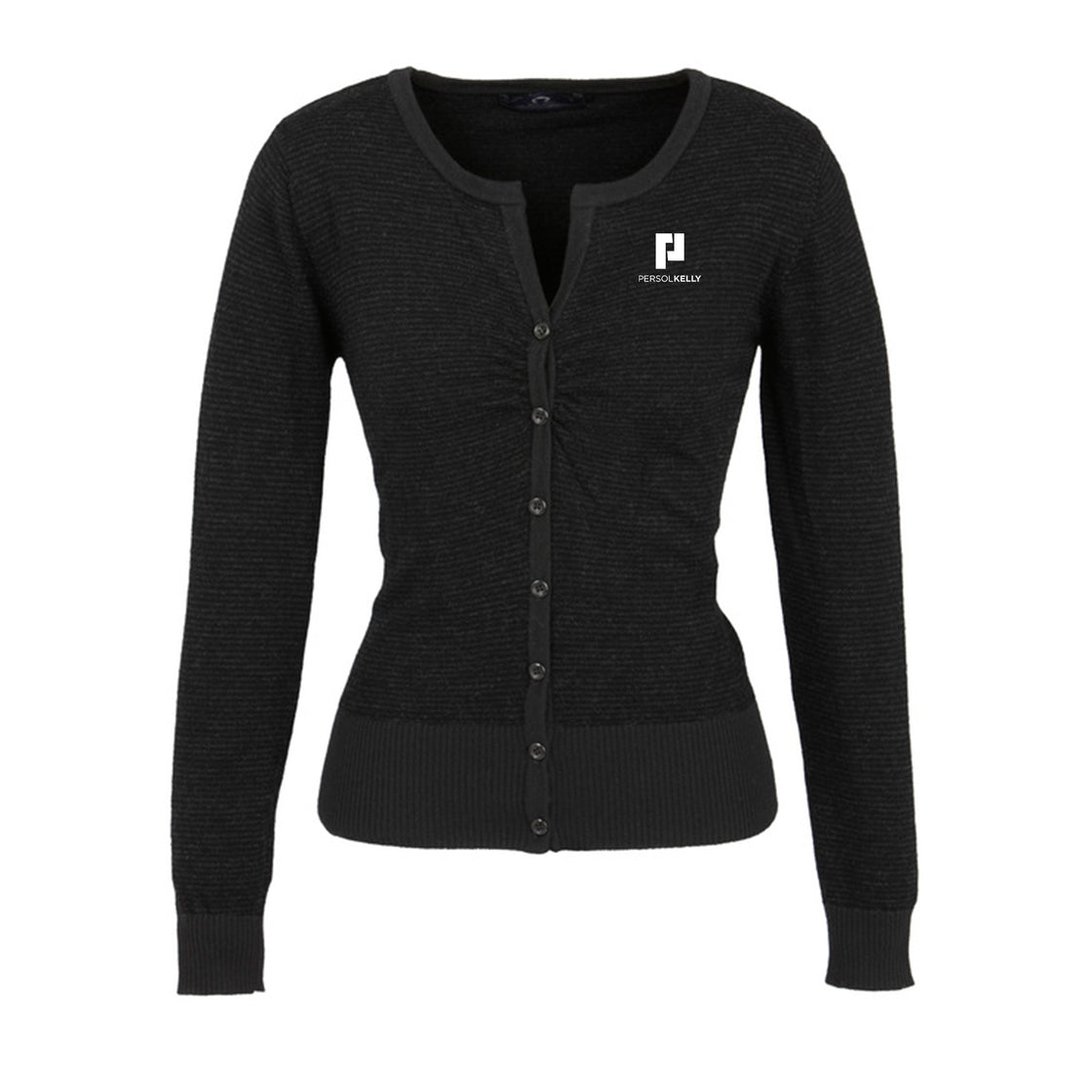 WOMENS ORIGIN MERINO CARDIGAN - BLACK/CHARCOAL