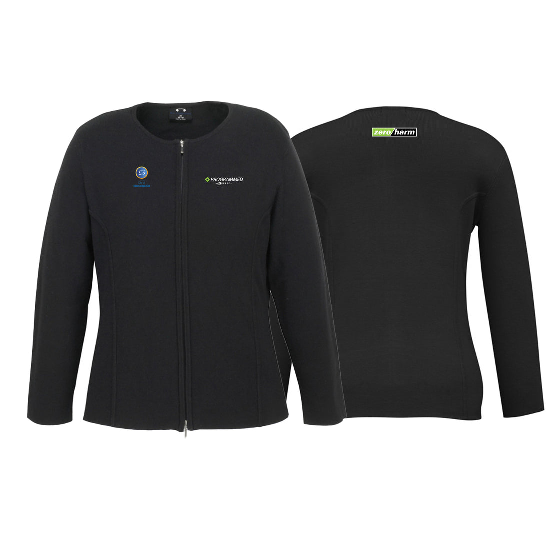 WOMENS 2-WAY ZIP CARDIGAN - BLACK