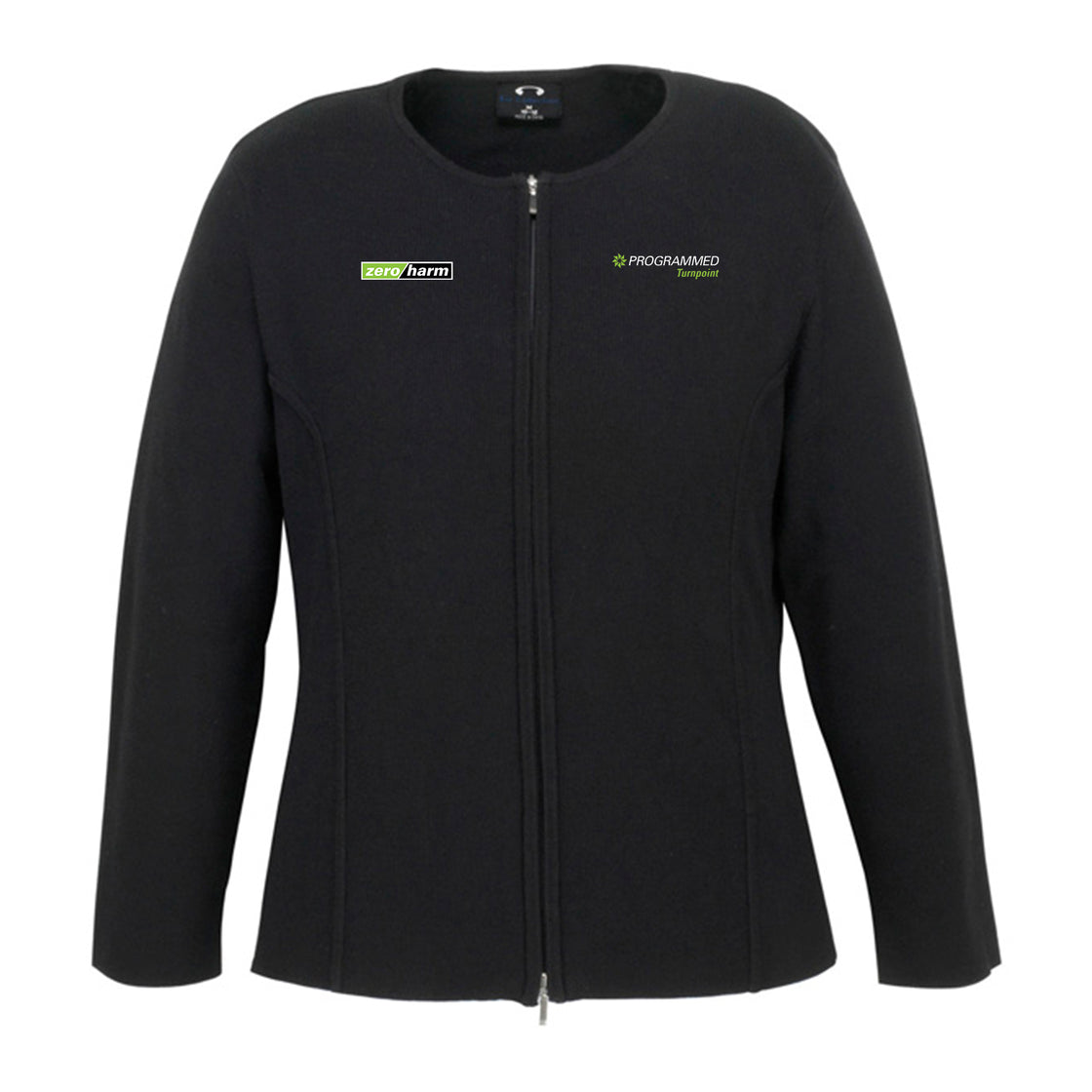 WOMENS 2-WAY ZIP CARDIGAN - BLACK