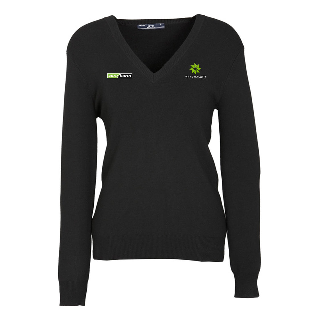 LADIES V-NECK PULLOVER - BLACK