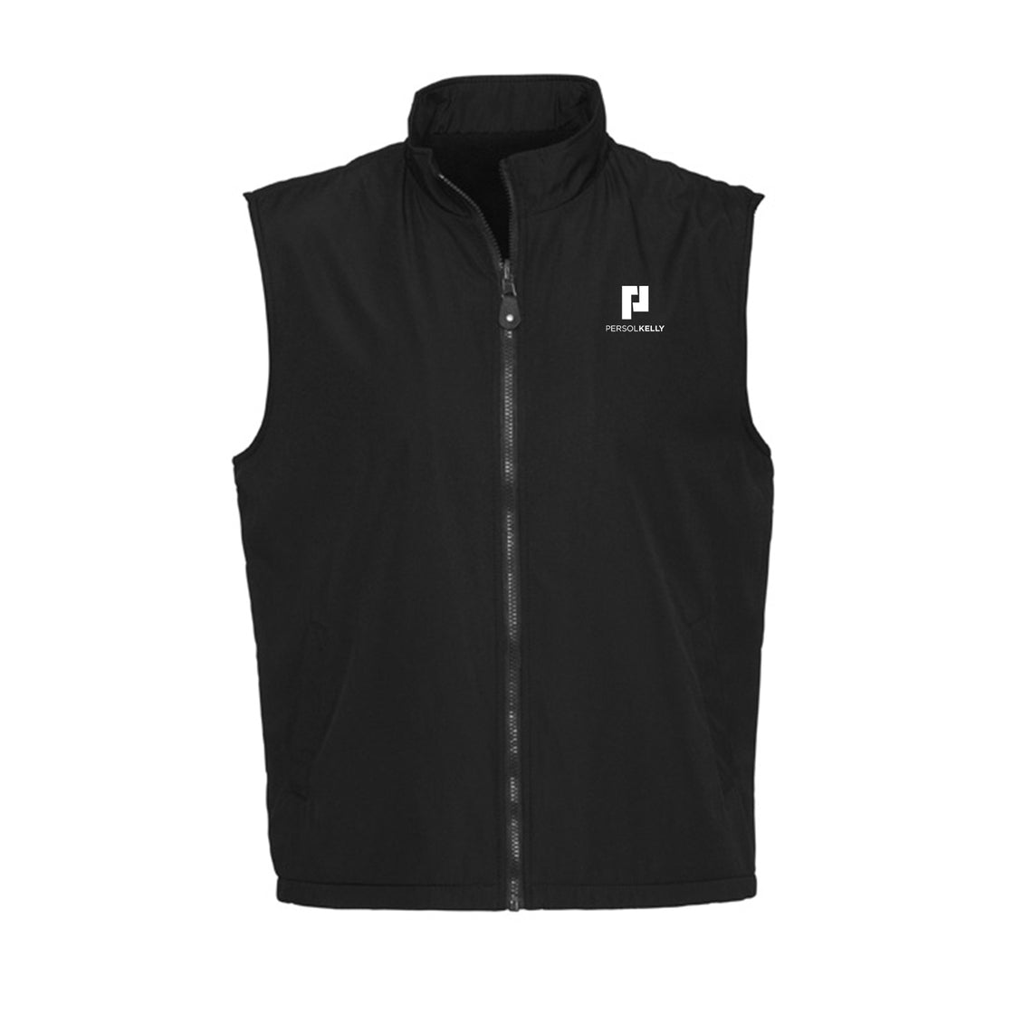 UNISEX REVERSIBLE FLEECE VEST - BLACK/BLACK