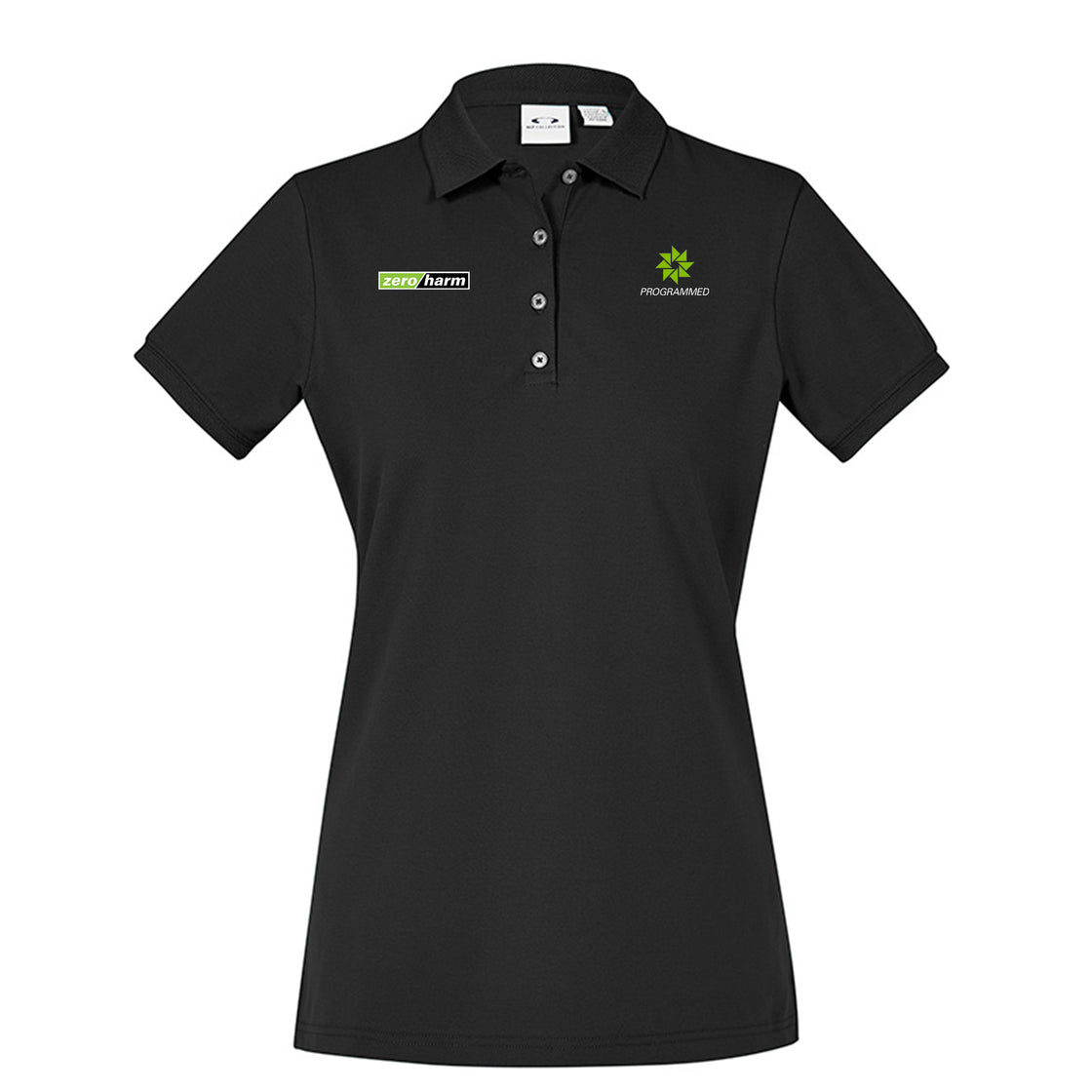 WOMENS CITY SHORT SLEEVE POLO - BLACK