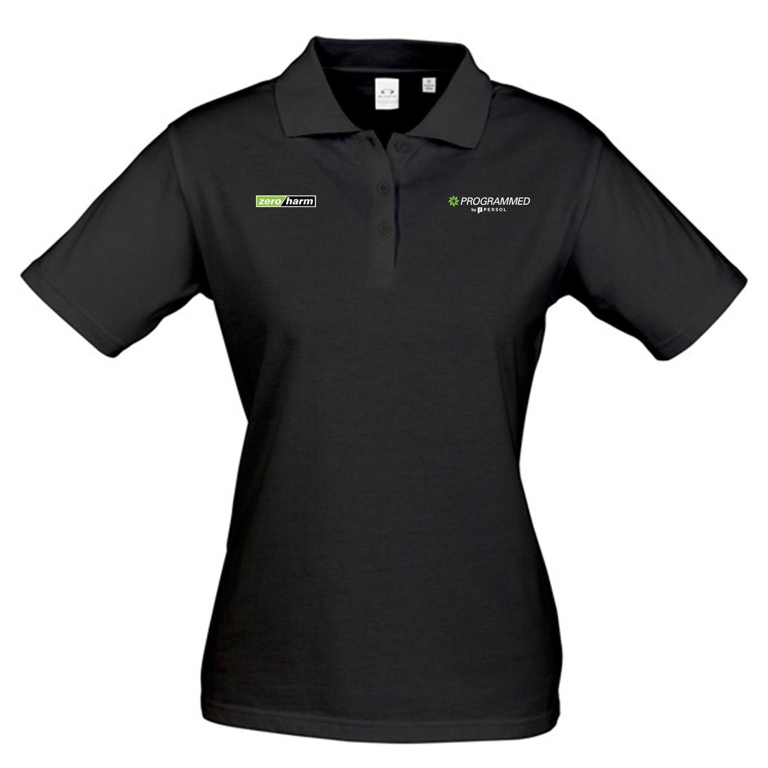 WOMENS ICE SHORT SLEEVE POLO - BLACK