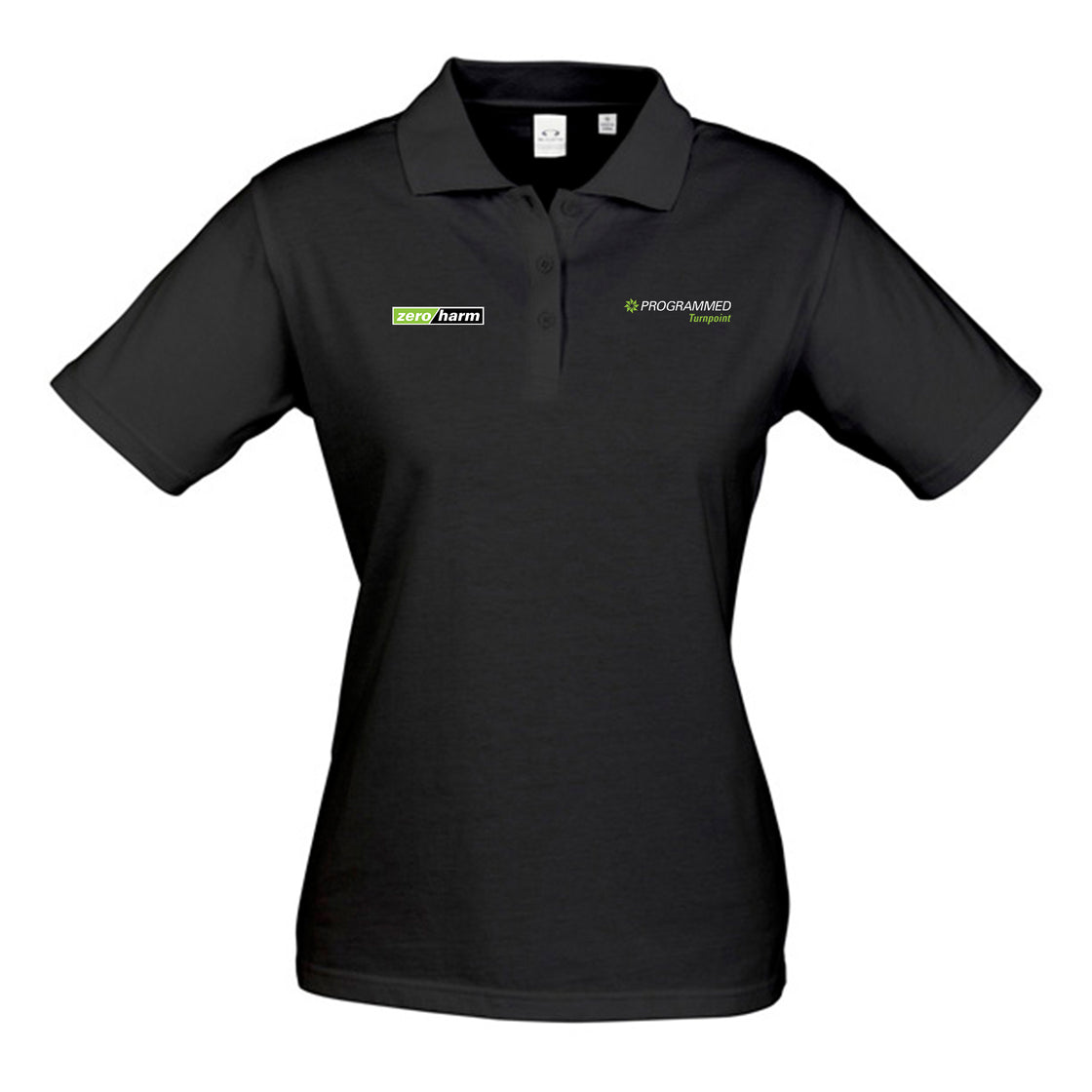 WOMENS ICE SHORT SLEEVE POLO - BLACK