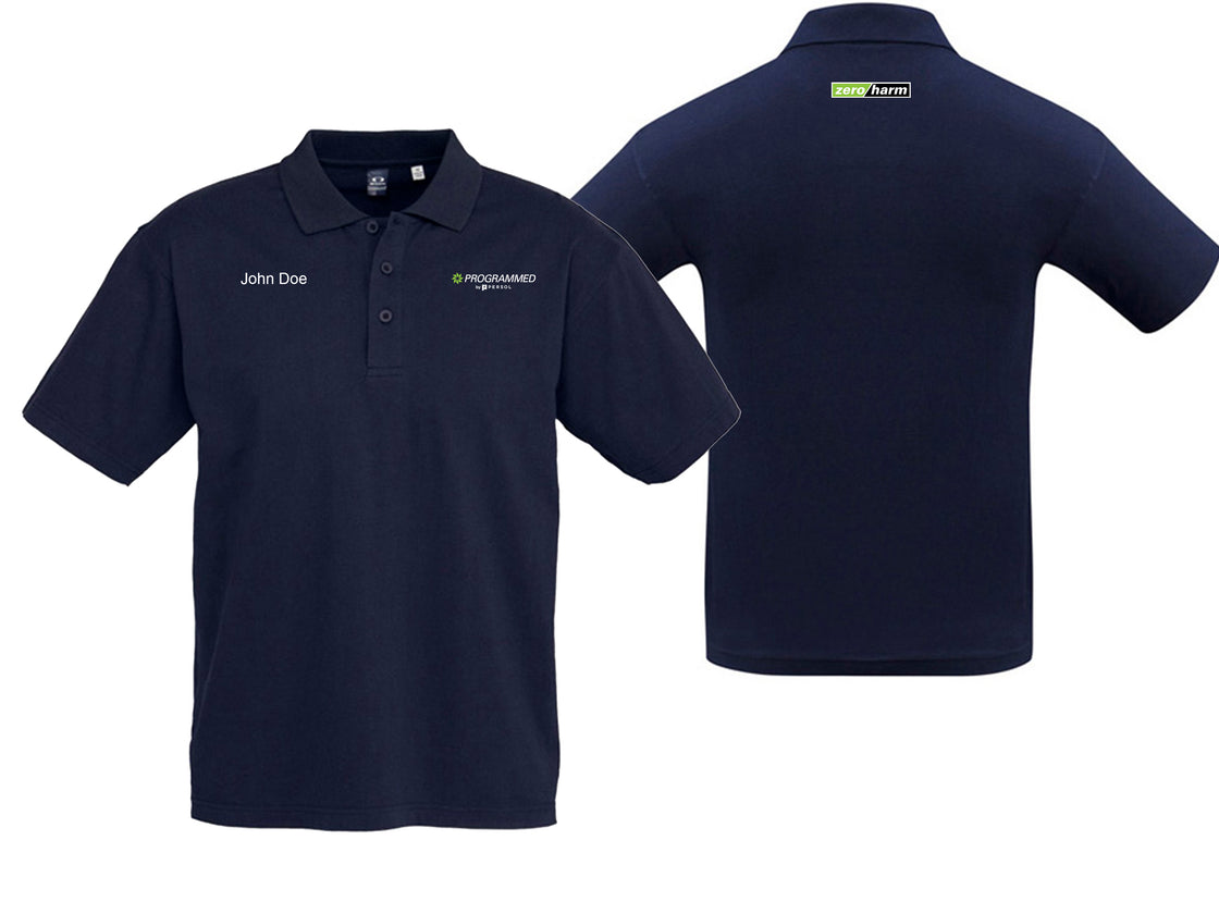 PERSONALISED MENS ICE S/S POLO - NAVY