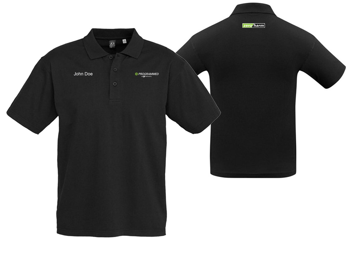 PERSONALISED MENS ICE S/S POLO - BLACK