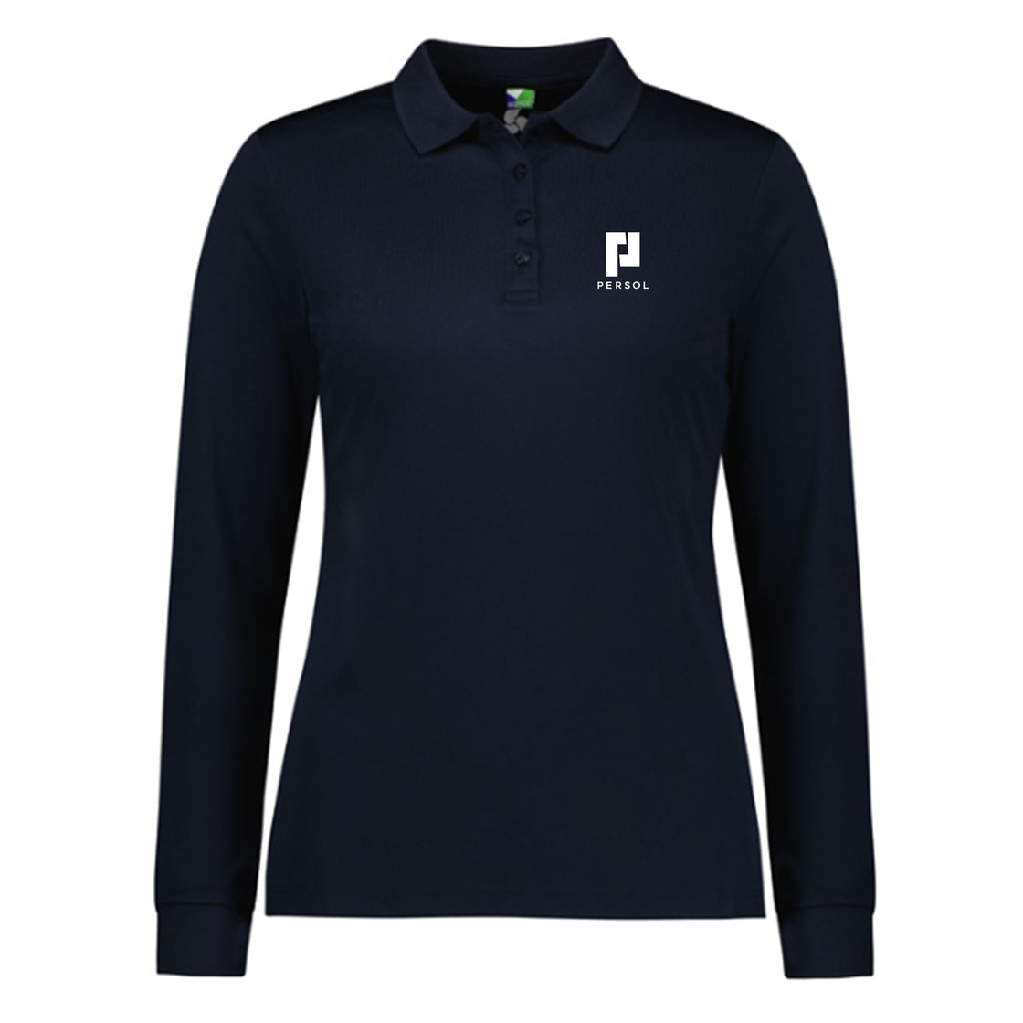 WOMENS ACTION LONG SLEEVE POLO - NAVY