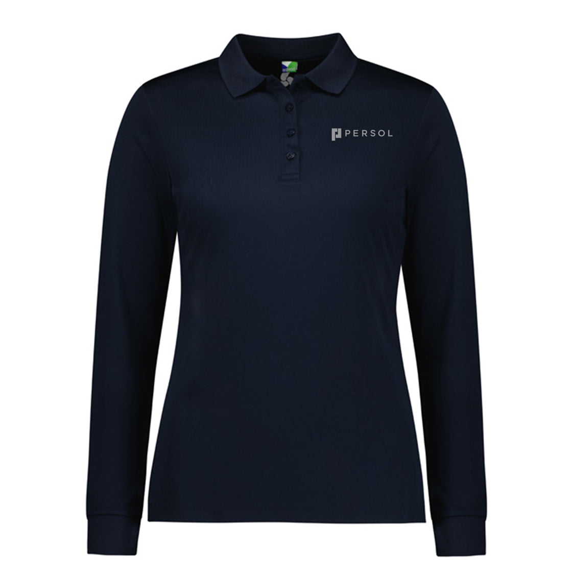 WOMENS ACTION LONG SLEEVE POLO - NAVY