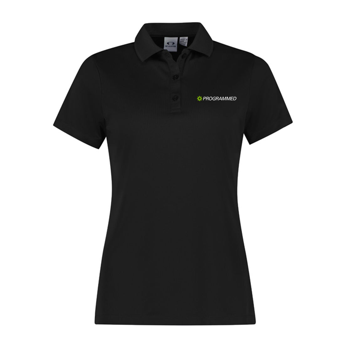 WOMENS ACTION SHORT SLEEVE POLO - BLACK