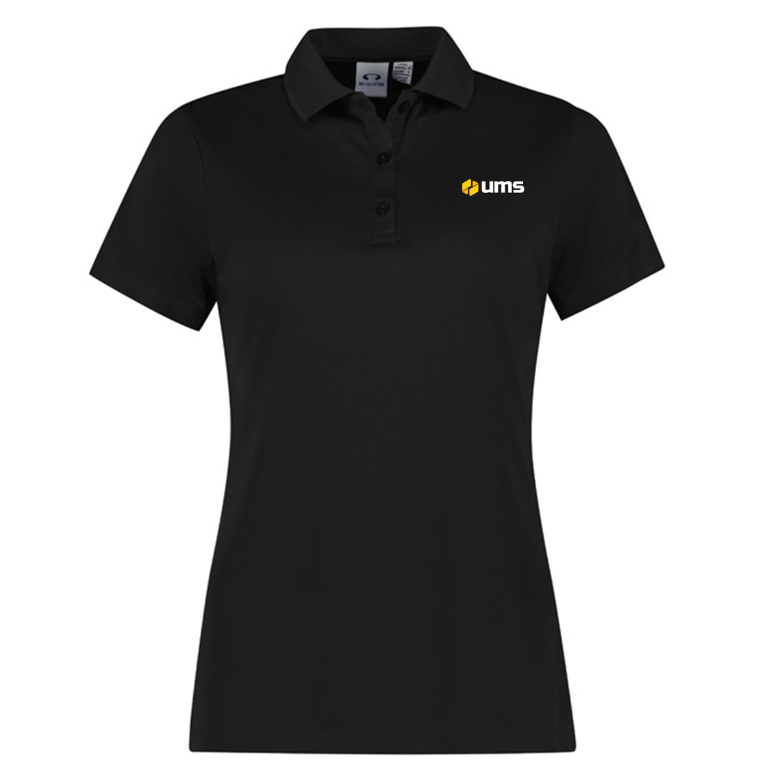 WOMENS SHORT SLEEVE ACTION POLO - BLACK