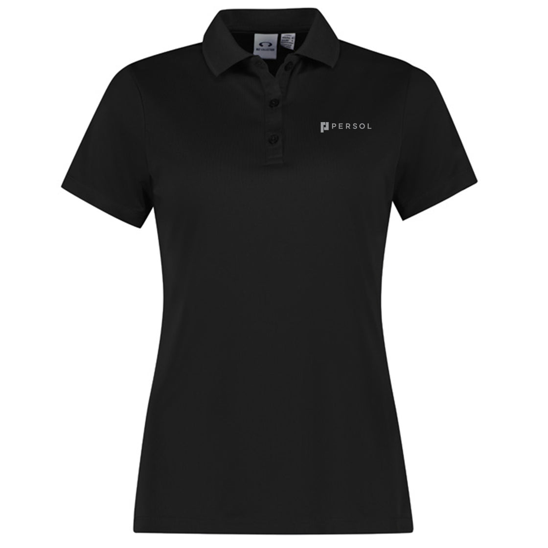 WOMENS ACTION SHORT SLEEVE POLO - BLACK