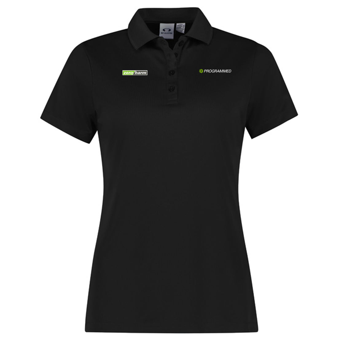 ACTION WOMENS SHORT SLEEVE POLO - BLACK