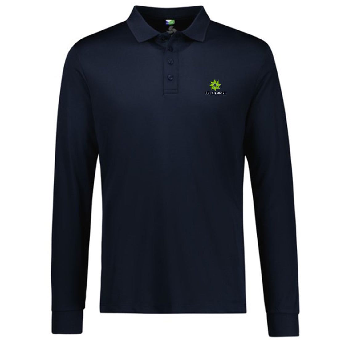 MENS ACTION LONG SLEEVE POLO - NAVY