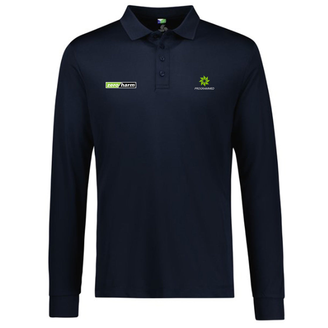 MENS ACTION LONG SLEEVE POLO - NAVY