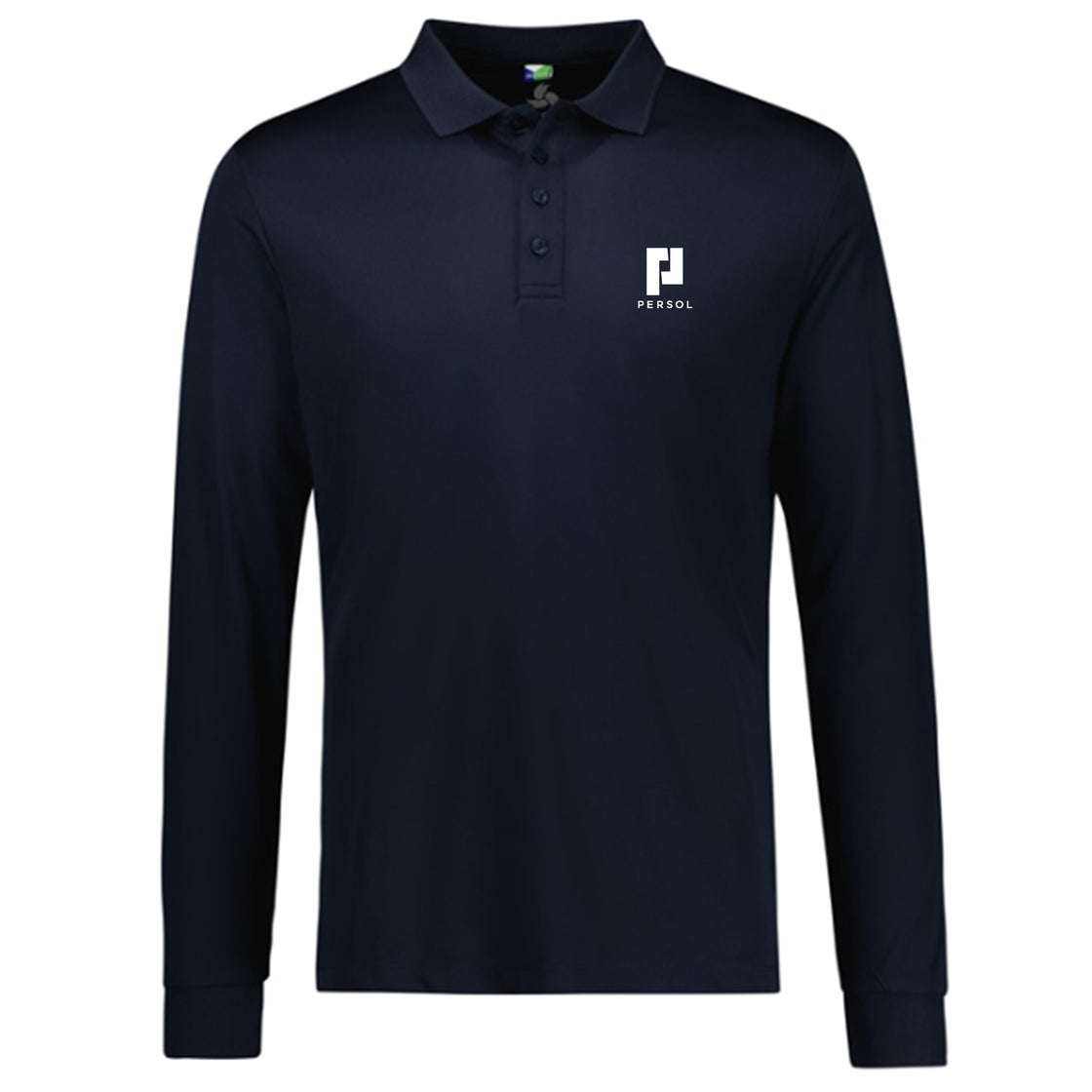 MENS ACTION LONG SLEEVE POLO - NAVY