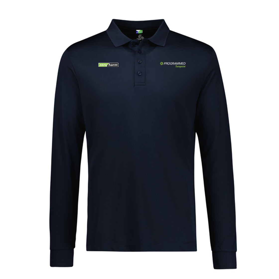 MENS ACTION LONG SLEEVE POLO - NAVY