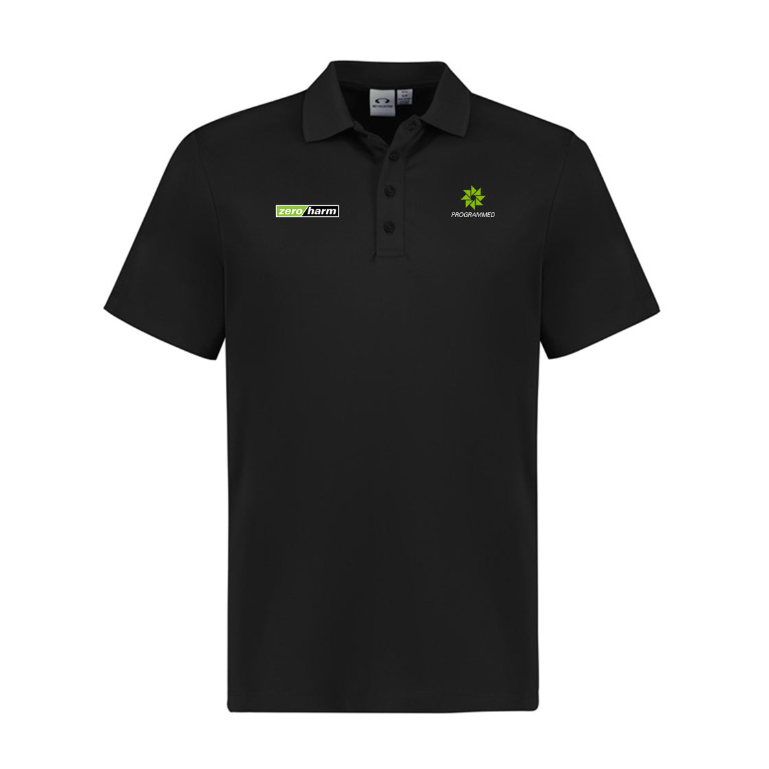 MENS ACTION SHORT SLEEVE POLO - BLACK - 9XL