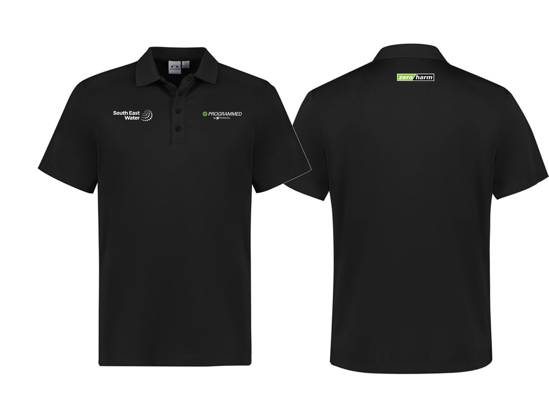 MENS ACTION SHORT SLEEVE POLO - BLACK