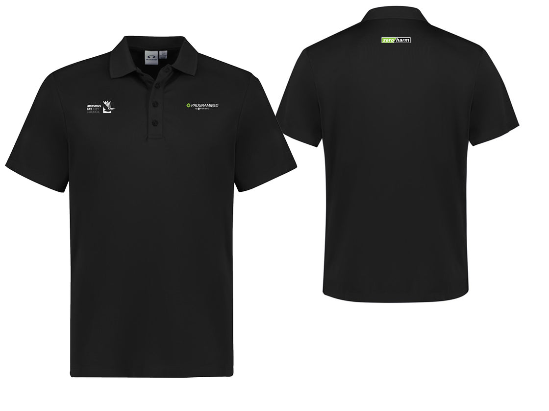 MENS ACTION SHORT SLEEVE POLO - BLACK