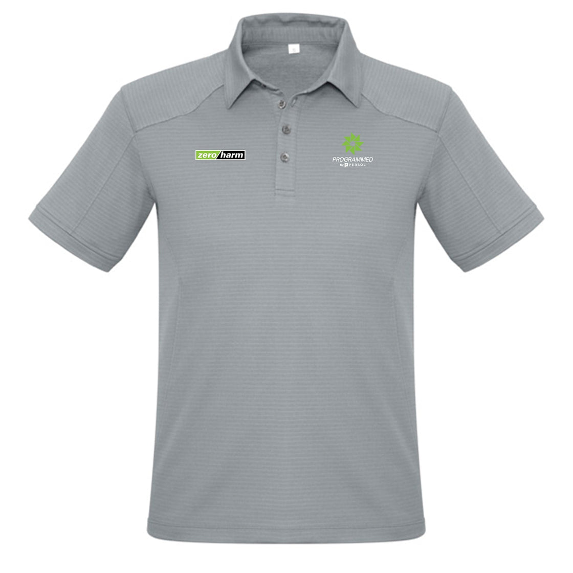 MENS PROFILE SHORT SLEEVE POLO - SILVER