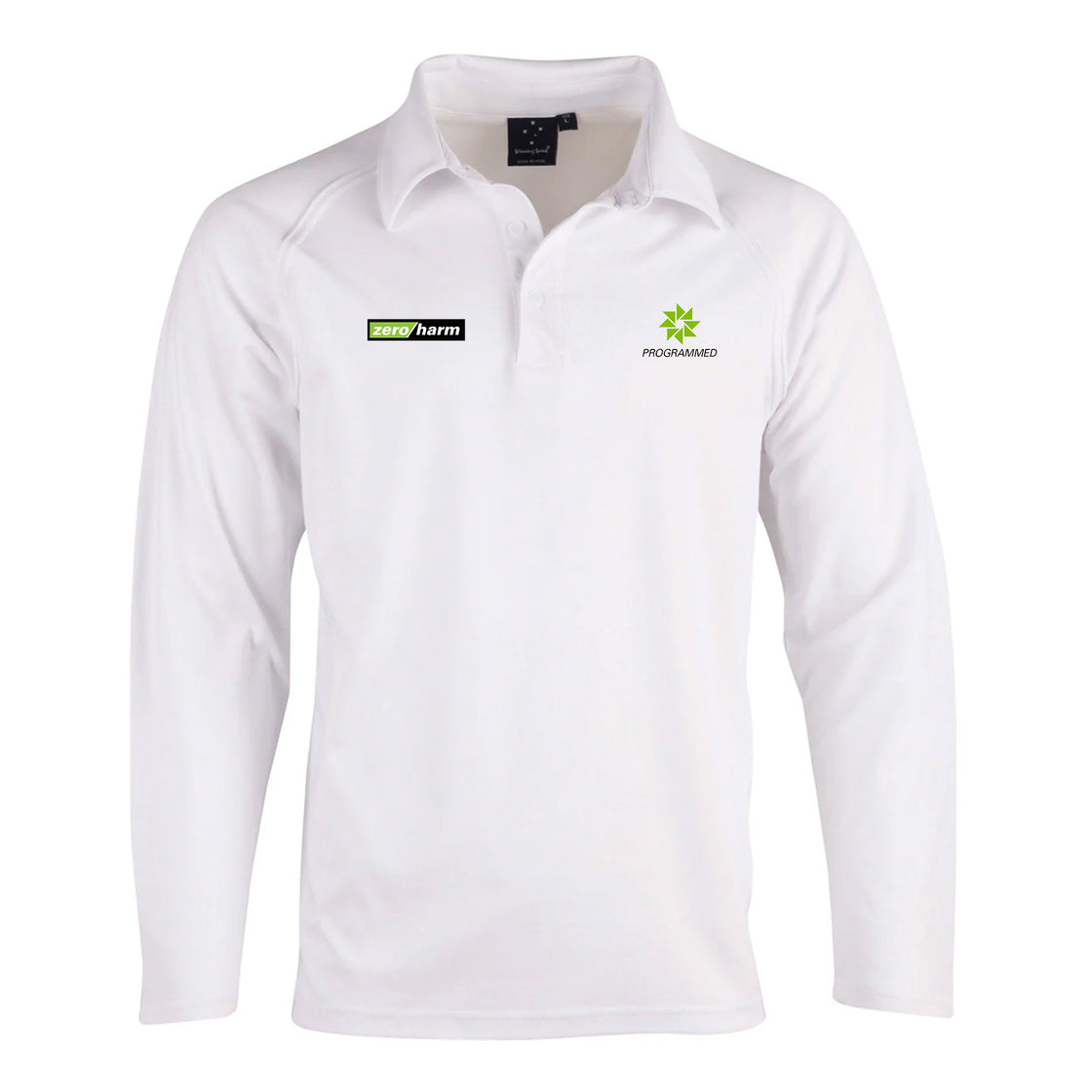 CRICKET POLO LONG SLEEVE - WHITE