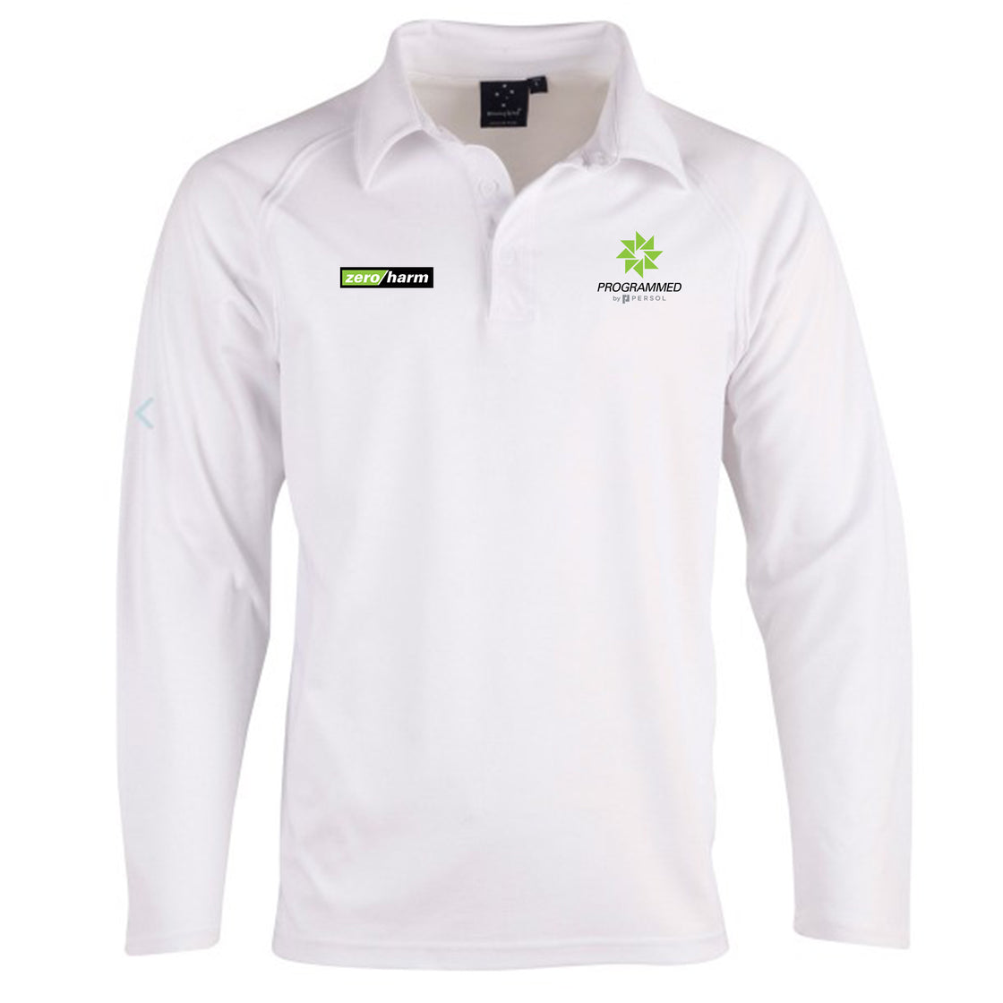 CRICKET POLO LONG SLEEVE - WHITE