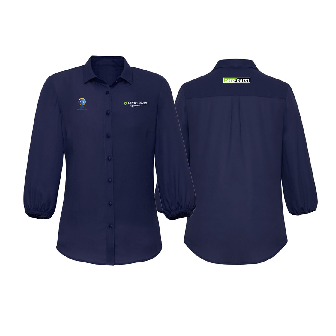 WOMENS LUCY 3/4 SLEEVE BLOUSE - NAVY