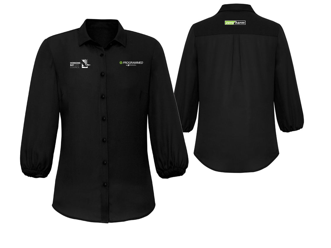WOMENS LUCY 3/4 SLEEVE BLOUSE - BLACK