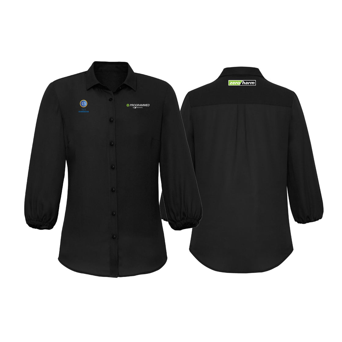 WOMENS LUCY 3/4 SLEEVE BLOUSE - BLACK