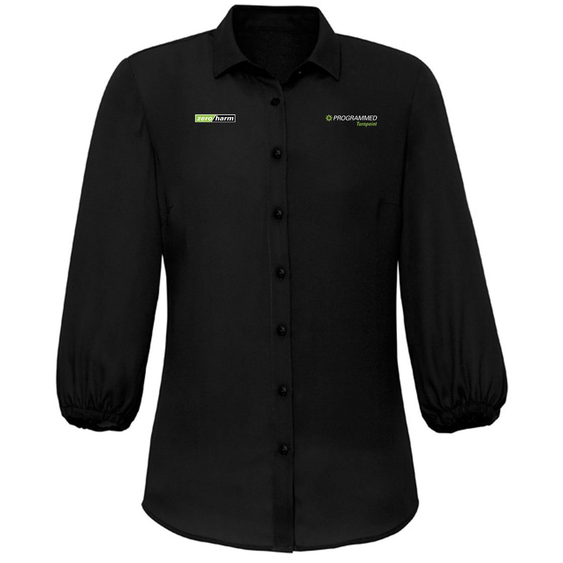 WOMENS LUCY 3/4 SLEEVE BLOUSE - BLACK