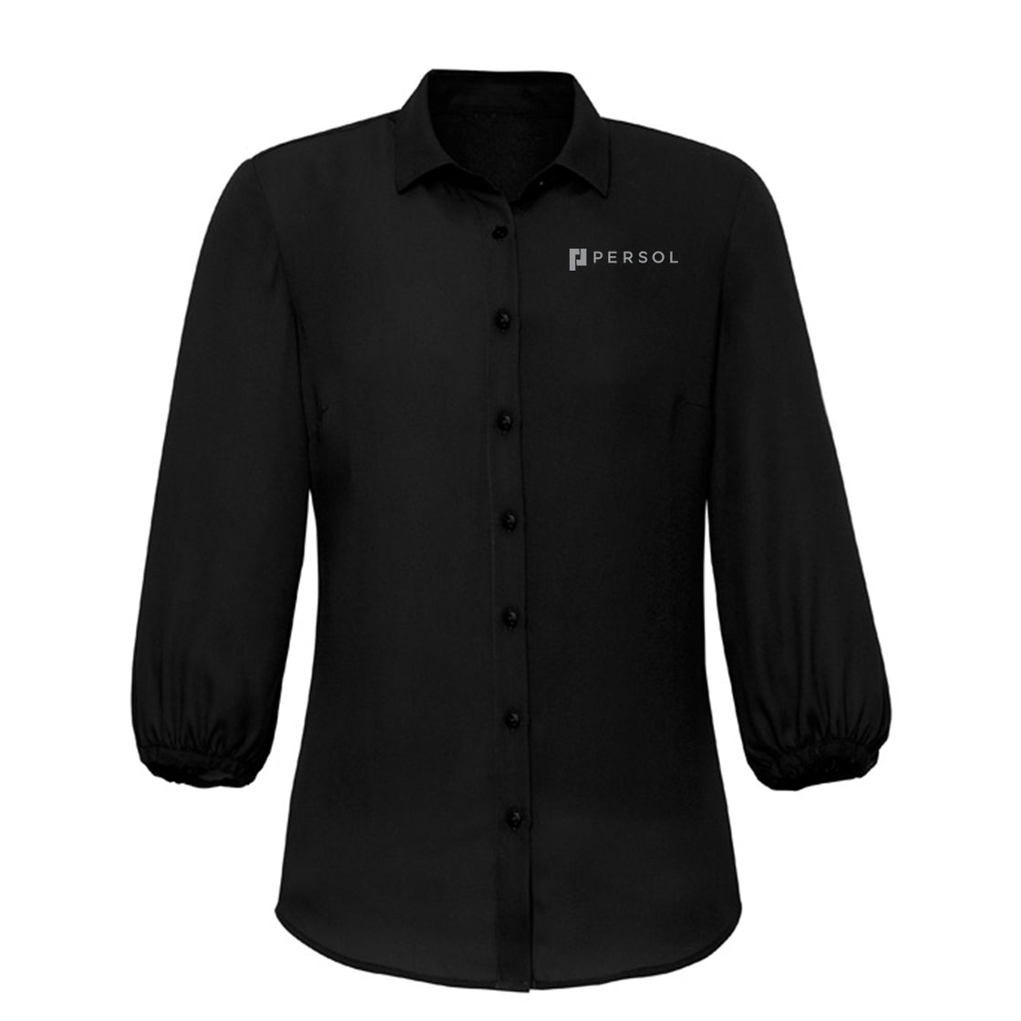 WOMENS LUCY 3/4 SLEEVE BLOUSE - BLACK