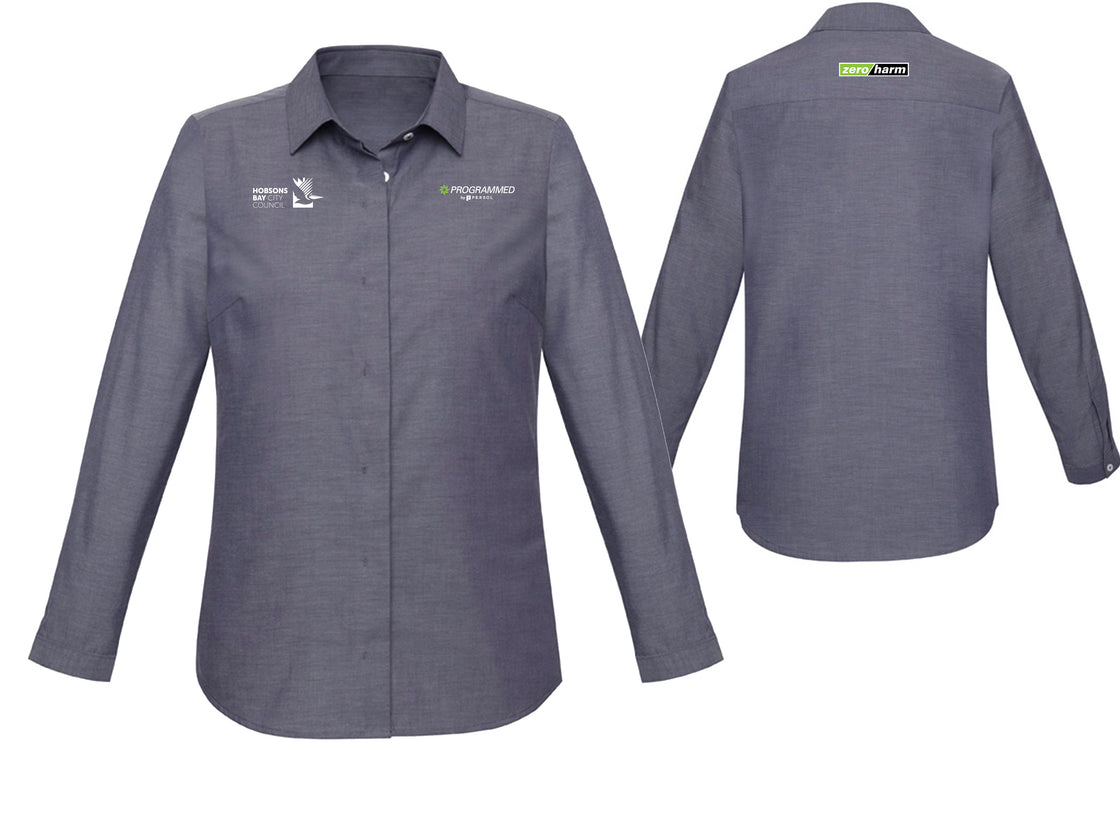 WOMENS CHARLIE LONG SLEEVE SHIRT - NAVY