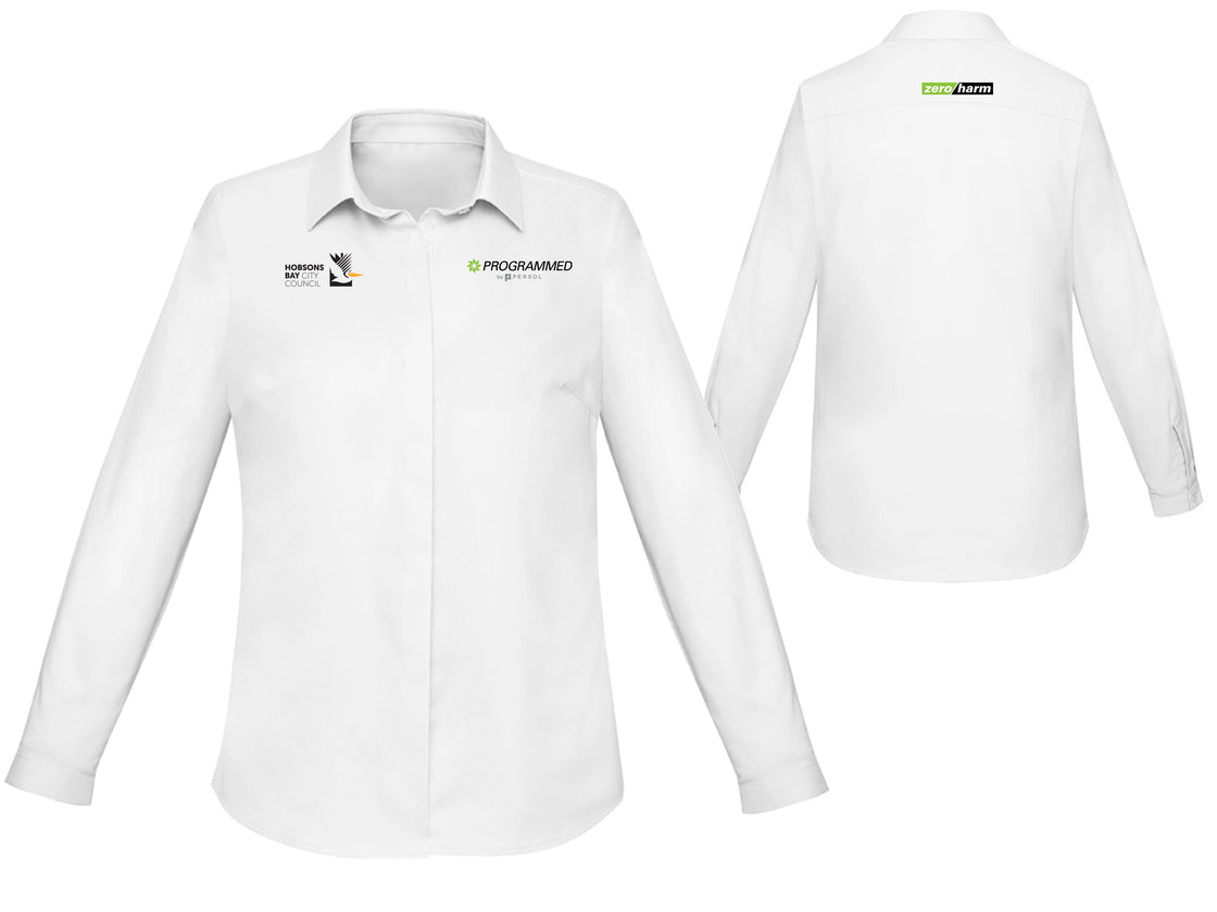 WOMENS CHARLIE LONG SLEEVE SHIRT - WHITE
