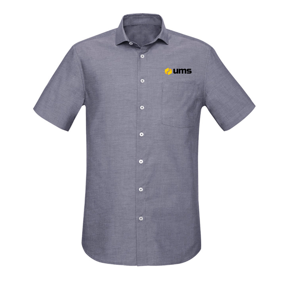 MENS CLASSIC FIT SHORT SLEEVE SHIRT - NAVY CHAMBRAY