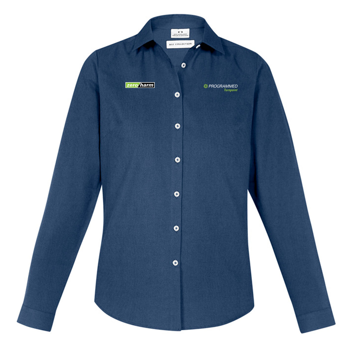 WOMENS MEMPHIS LONG SLEEVE SHIRT - MINERAL BLUE