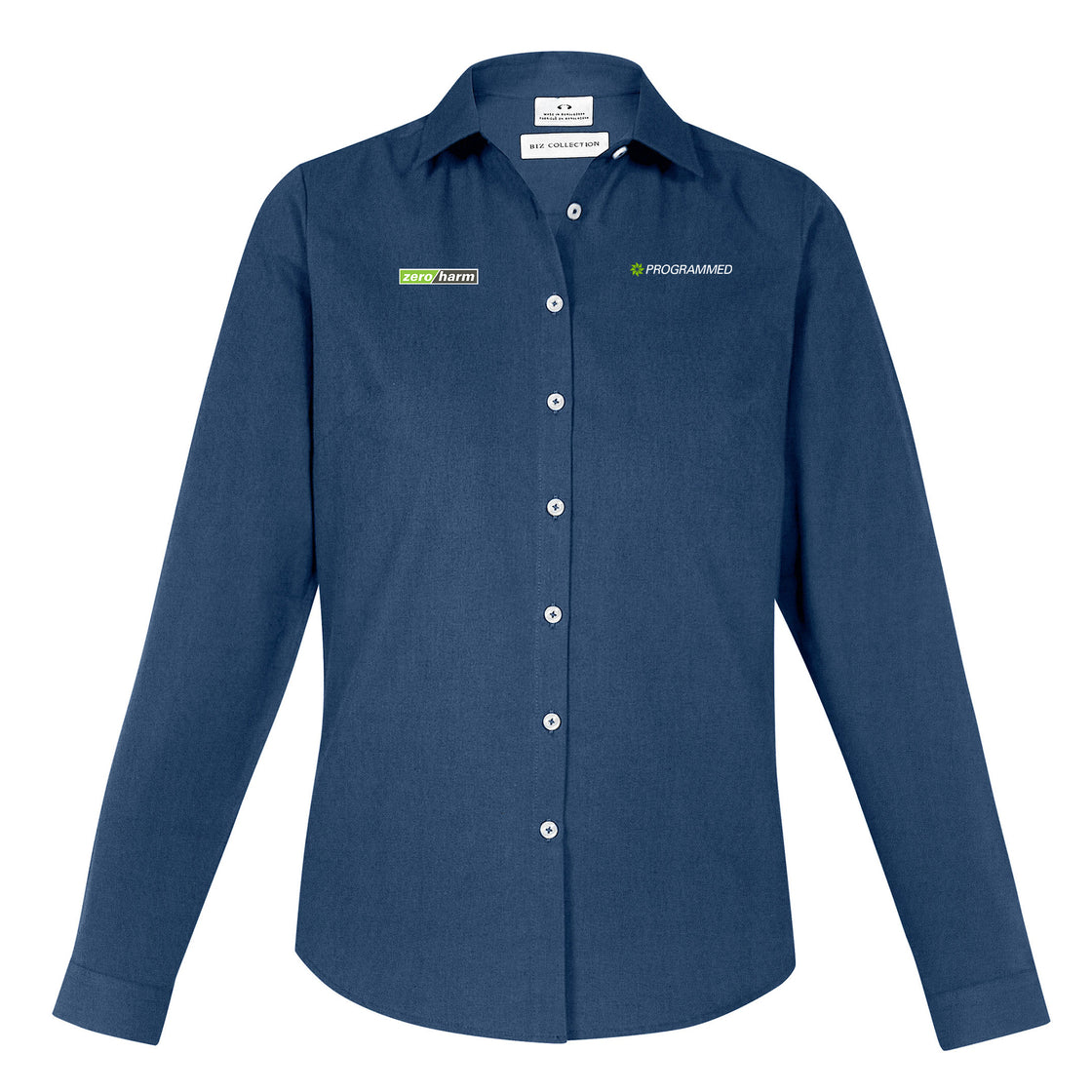MEMPHIS WOMENS LONG SLEEVE SHIRT - MINERAL BLUE
